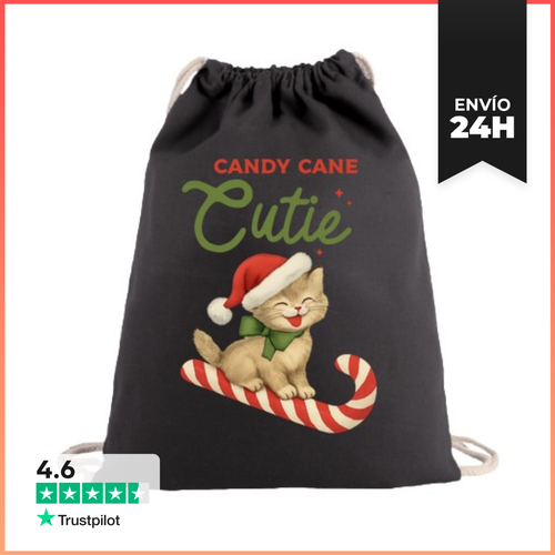 Mochila Saco Con Cuerdas CANDY CANE CUTIE XMAS CAT LaTostadora - latostadora.com - Modalova
