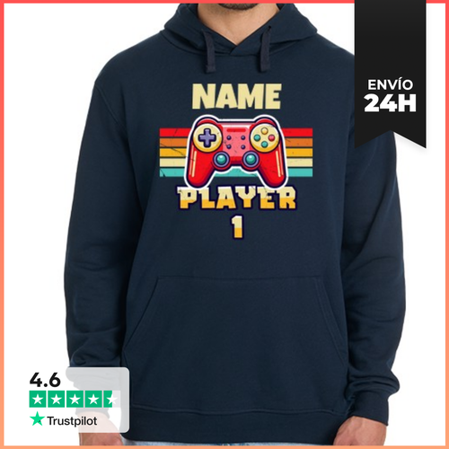 Sudadera Unisex Con Capucha Sudadera Player 1 Nombre - latostadora.com - Modalova