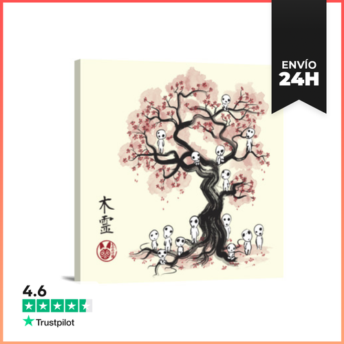 Lienzo Cuadrado Forest Spirits Sumi-e LaTostadora - latostadora.com - Modalova