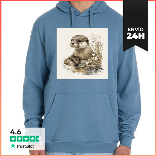 Sudadera Unisex Con Capucha Nutria Sobre Las Rocas Al Borde Del - latostadora.com - Modalova