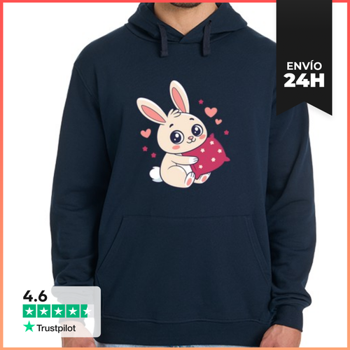 Sudadera Unisex Con Capucha Conejo Abrazable Corazón Amor - latostadora.com - Modalova