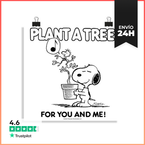 Póster Cuadrado Snoopy Plant A Tree LaTostadora - latostadora.com - Modalova