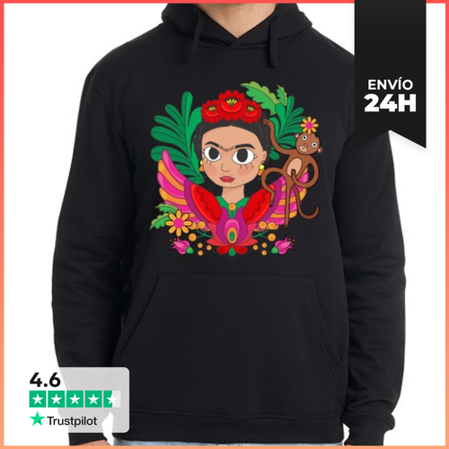 Sudadera Unisex Con Capucha Frida Con Alas LaTostadora - latostadora.com - Modalova