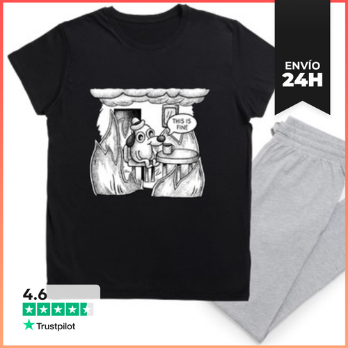 Pijama This Is Fine Monocromo - Pijama Unisex LaTostadora - latostadora.com - Modalova