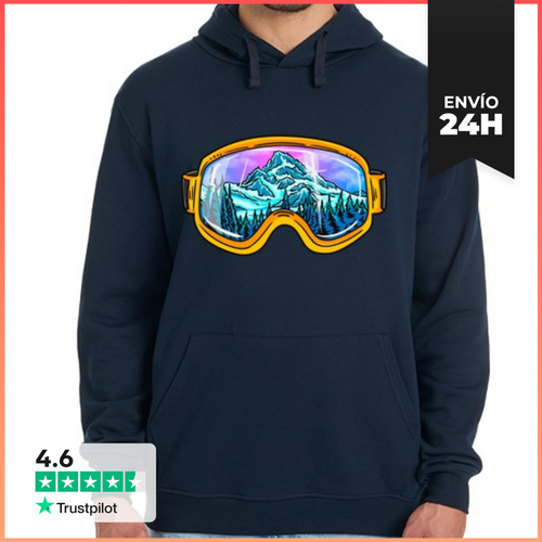 Sudadera Unisex Con Capucha Gafas De Sol Esquiador Montañas - latostadora.com - Modalova