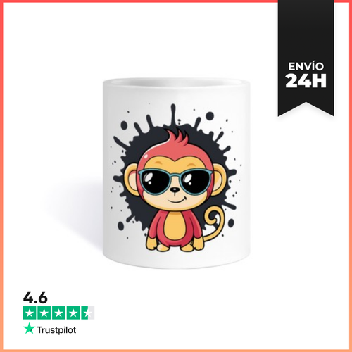 Taza Singe Elegante Salpicadura Gafas Negras LaTostadora - latostadora.com - Modalova