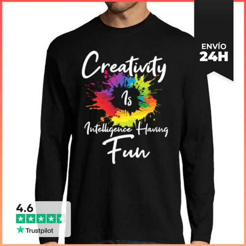 Camiseta Hombre Manga Larga La Creatividad Es Inteligencia - latostadora.com - Modalova