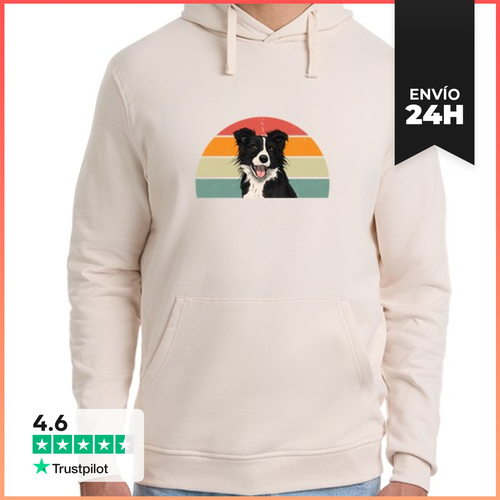 Sudadera Unisex Con Capucha Border Collie Mujer Vintage Hombre - latostadora.com - Modalova
