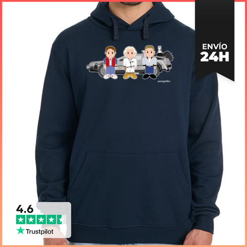 Sudadera Unisex Con Capucha Marty, Doc, Biff & Time Machine - latostadora.com - Modalova