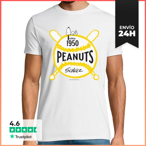 Camiseta Hombre Clásica Peanuts Baseball 1950 LaTostadora - latostadora.com - Modalova
