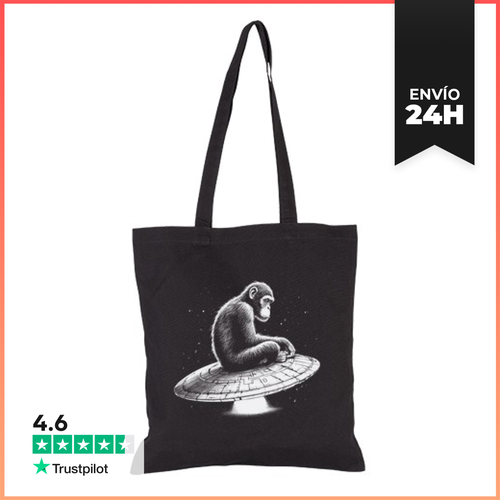 Bolsa De Tela Mono Ovni Retro Cósmico Simio Alienígen LaTostadora - latostadora.com - Modalova