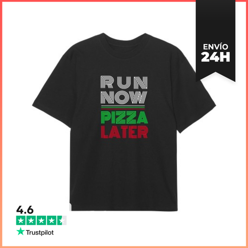 Camiseta Oversize Corre Ahora Pizza Después Diseño De Tex - latostadora.com - Modalova