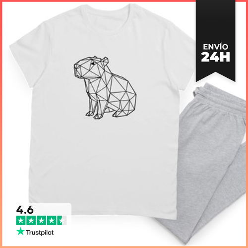 Pijama Capibara Sentada Líneas Negras Estilo Geométrico - latostadora.com - Modalova