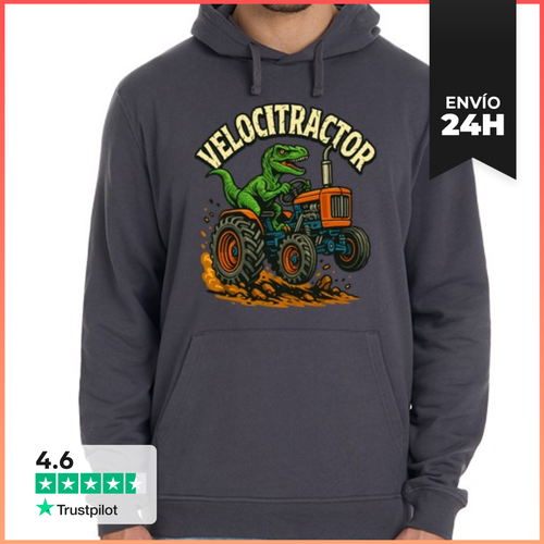 Sudadera Unisex Con Capucha Velocitractor Dinosaurio Con Tractor - latostadora.com - Modalova