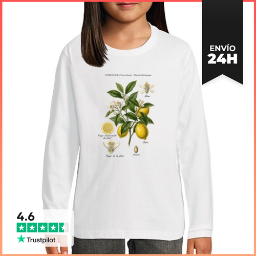 Camiseta Manga Larga Para Niños Estudio Botánico De Limonero - latostadora.com - Modalova