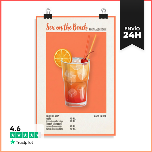 Póster Vertical Sex On The Beach - Decoración Vintage - latostadora.com - Modalova