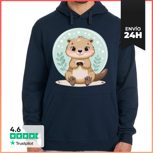 Sudadera Unisex Con Capucha Nutria Kawaii LaTostadora - latostadora.com - Modalova