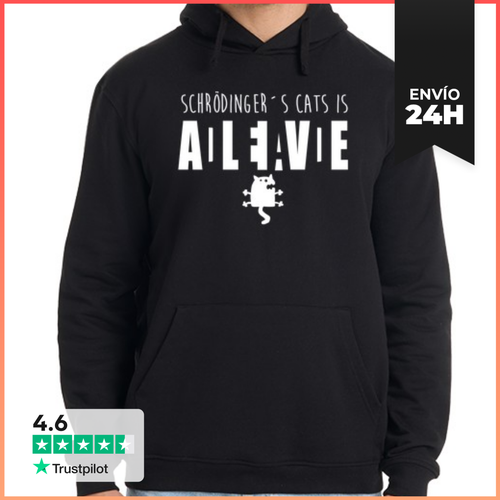 Sudadera Unisex Con Capucha Gato De Schrödinger Blanco - latostadora.com - Modalova