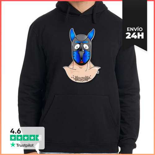 Sudadera Unisex Con Capucha Puppy Masc Azul. Sudadera Con Capucha - latostadora.com - Modalova
