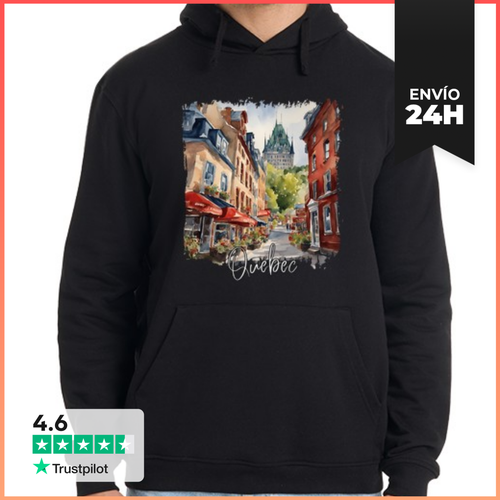 Sudadera Unisex Con Capucha Acuarela De Quebec, Quebec Canadá - latostadora.com - Modalova