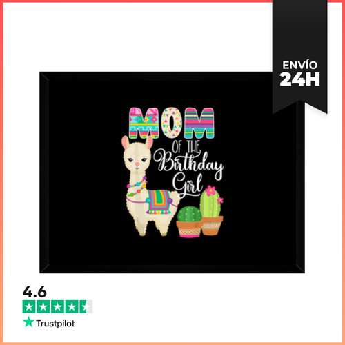 Cuadro Con Marco Horizontal Llama Cumpleaños Mamá De La Niña De - latostadora.com - Modalova