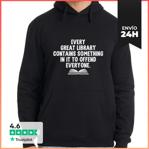 Sudadera Unisex Con Capucha Cada Gran Biblioteca LaTostadora - latostadora.com - Modalova