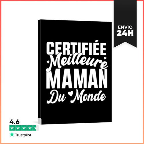 Lienzo Vertical Certificada Mejor Mamá Del Mundo LaTostadora - latostadora.com - Modalova