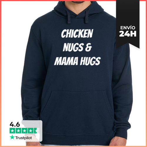 Sudadera Unisex Con Capucha Nuggets De Pollo Y Abrazos De Mamá - latostadora.com - Modalova
