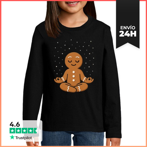 Camiseta Manga Larga Para Niños Meditación Zen Navideña - latostadora.com - Modalova