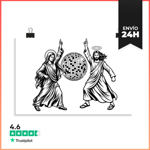 Póster Horizontal María Y Jesús - Baile Disco Divertido - latostadora.com - Modalova