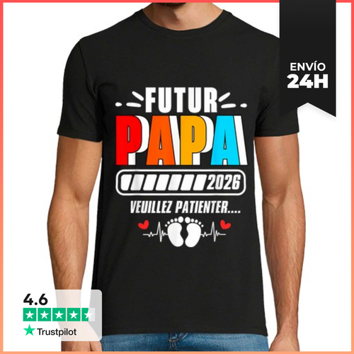 Camiseta Hombre Clásica Regalo Futuro Papá 2026 Anuncio Bebé - latostadora.com - Modalova