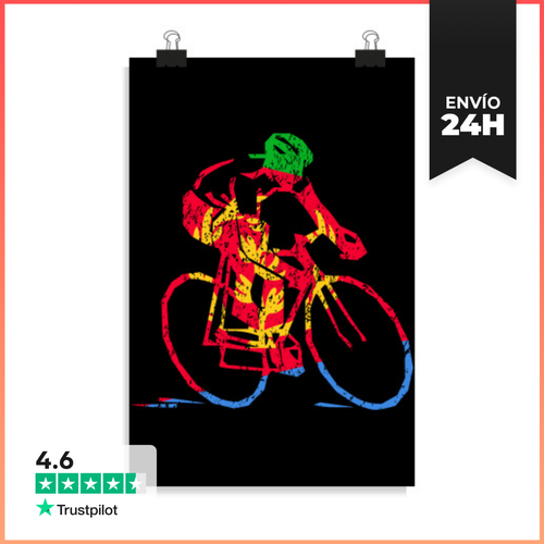 Póster Vertical Ciclista Eritreo Carrera De Ruta LaTostadora - latostadora.com - Modalova