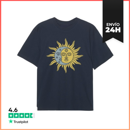Camiseta Oversize Luna, Sol, Yin Yang, Estilo Bohemio, Moda - latostadora.com - Modalova