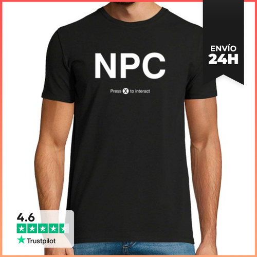 Camiseta Hombre Clásica NPC Presiona X Para Interactuar - latostadora.com - Modalova