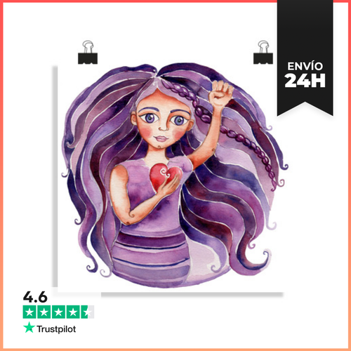 Póster Cuadrado Póster Mujer Libre Lilas LaTostadora - latostadora.com - Modalova