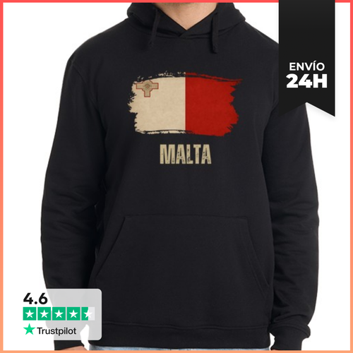Sudadera Unisex Con Capucha Bandera De Malta Vintage Grunge - latostadora.com - Modalova