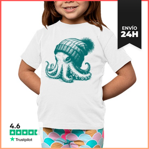 Camiseta Clásica Para Niños PULPO CON GORRO DE LANA LaTostadora - latostadora.com - Modalova