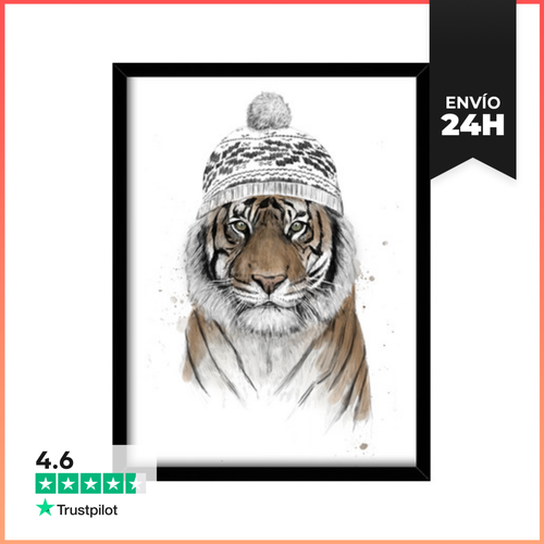 Cuadro Con Marco Vertical Siberian Tiger LaTostadora - latostadora.com - Modalova