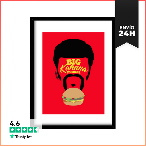 Cuadro Con Marco Vertical Pulp Fiction - Big Kahuna Burger - latostadora.com - Modalova