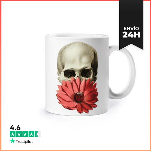 Taza Calavera Con Flor Roja LaTostadora - latostadora.com - Modalova