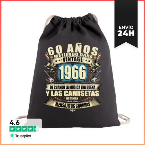 Mochila Saco Con Cuerdas 60 Años 1966 Cumpleaños Rock Retro - latostadora.com - Modalova