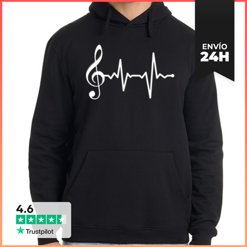 Sudadera Unisex Con Capucha Clave De Sol Latido LaTostadora - latostadora.com - Modalova