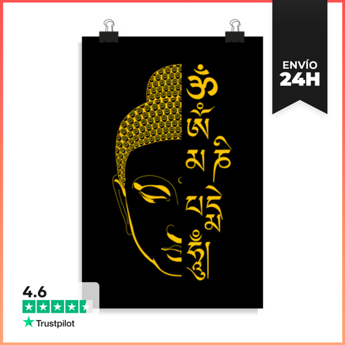 Póster Vertical Buda Om Mani Padme Hum Mantra LaTostadora - latostadora.com - Modalova