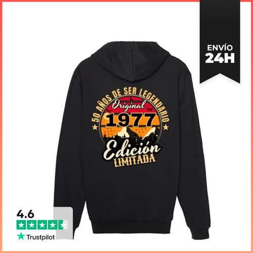 Sudadera Unisex Con Capucha 50 Años De Ser Legendario 1977 - latostadora.com - Modalova