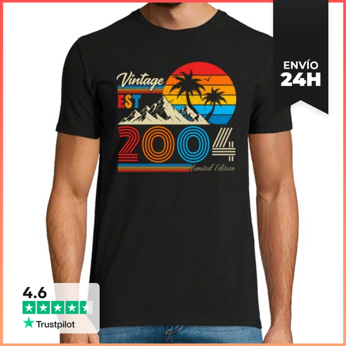 Camiseta Hombre Clásica Vintage 2004 Estilo Retro Palmeras - latostadora.com - Modalova