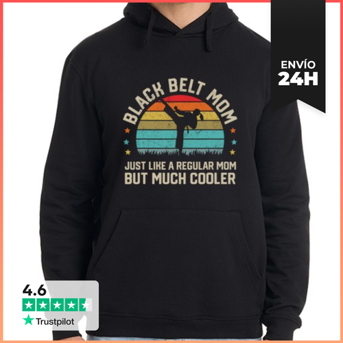 Sudadera Unisex Con Capucha Mamá Cinturón Negro Karate Jiu Jitsu - latostadora.com - Modalova
