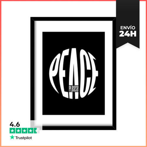 Cuadro Con Marco Vertical PEACE, PLEASE WHITE LaTostadora - latostadora.com - Modalova