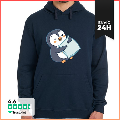 Sudadera Unisex Con Capucha Pingüino Abrazador Sobre Almohada - latostadora.com - Modalova