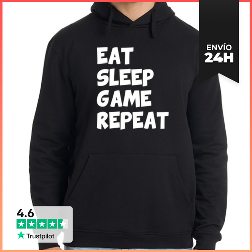 Sudadera Unisex Con Capucha Comer Dormir Repetir Juego - latostadora.com - Modalova