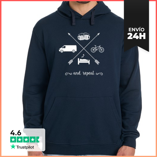 Sudadera Unisex Con Capucha Van Sleep Bike Beer And Repeat - latostadora.com - Modalova